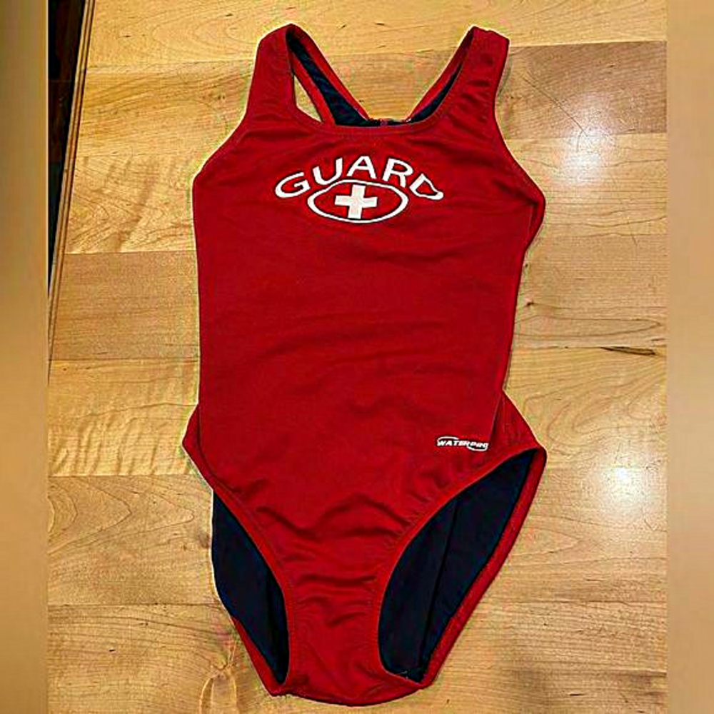 Red Lifeguard One-Piece Swimsuit - Performance Swim